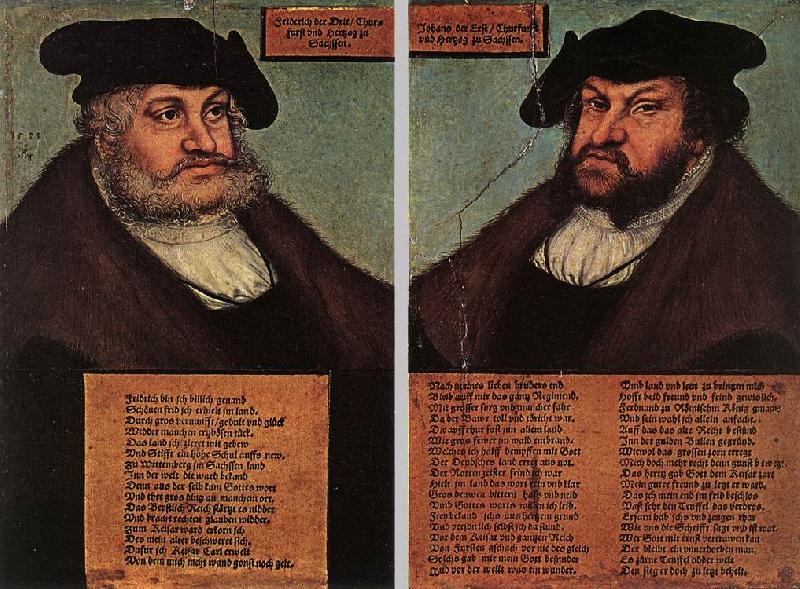  Portraits of Johann I and Frederick III the wise, Electors of Saxony dfg